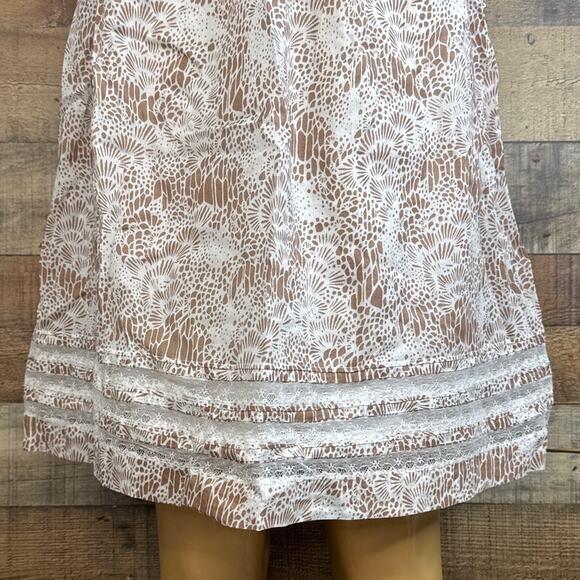 Ann Taylor LOFT Brown White Spaghetti Strap Dress Size 8 - Picture 4 of 12